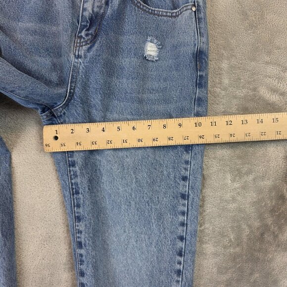 Cotton On Jeans Womens 4 Light Wash Mom High Rise Distressed Denim Tapered Leg - Picture 6 of 11